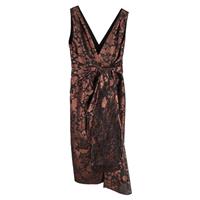 Erdem Rosalie Sash-Waist Floral-Brocade Tea Dress In Polyester Women Black S - S Regular