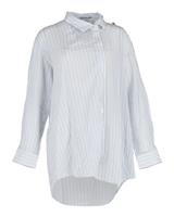 Balenciaga Asymmetric Striped Shirt In Cotton Women White M - M Regular