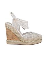 Nicholas Kirkwood High Heel Lace Wedges In Synthetic Women Cream Size 37