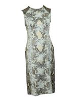 Erdem Snakeskin Print Dress With Lace Detail In Viscose Women Grey Size 36 - FR36 Regular