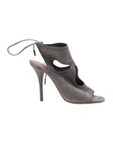 Aquazzura Sexy Thing 105 Sandals In Suede Women Grey 37.5