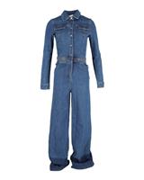 Valentino Long Sleeve Jumpsuit In Blue Cotton Denim Women Light Blue Size 40 - EU40 Regular