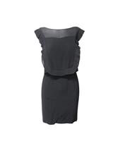 Sandro Paris Pleated Bib Sheath Dress In Viscose Women Black L - L Regular