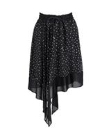 Sacai Polka-Dot Print Asymmetric Skirt In Polyester Women Black Uk Size 4 - UK4 Regular