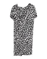 Diane Von Furstenberg Printed Short Sleeve Dress In And White Viscose Wo Size 7 - US7 Regular