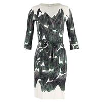 Diane Von Furstenberg Julian Printed Wrap Dress In Green Silk Women Olive UK - UK6 Regular
