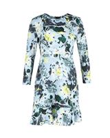 Erdem Judy Floral-Print Mini Dress In Polyester Women Blue Uk Size 14 - UK14 Regular