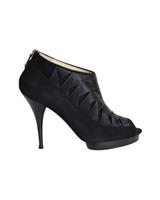 Oscar De La Renta Peep-Toe Platform Boots In Satin Women Black Size 39