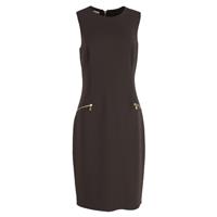 Michael Kors Knee-Length Dress In Brown Virgin Wool Women Ochre Uk Size 12 - UK12 Regular
