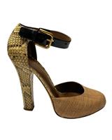 Dolce & Gabbana Animal Print D'orsay Pumps In Beige Leather Women Multico Size
