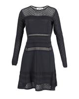 Diane Von Furstenberg Lace Pattern Mini Dress In Rayon Women Black L - L Regular