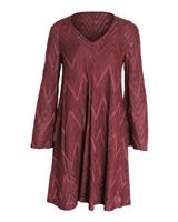 Missoni Chevron Mini Dress In Burgundy Rayon Women Multicolor M - M Regular