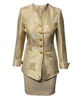 Escada X Margaretha Ley Skirt Suit Set In Cotton Women Cream Size 34 - FR34 Regular