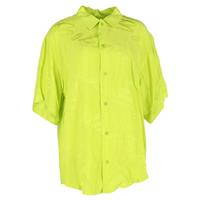 Balenciaga Handwritten Minimal Shirt In Neon Viscose Women Green Size 38 - FR38 Regular