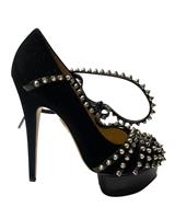 Charlotte Olympia Angry Portia Studded Platform Pumps In Suede Women Bla Size