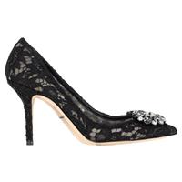 Dolce & Gabbana Lace Rainbow Pumps With Brooch In Rayon Women Black Size 39.5