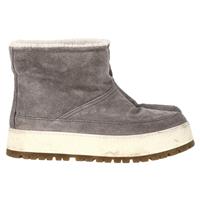 Prada Shear Lined Winter Ankle Boots In Suede Women Grey Size 36