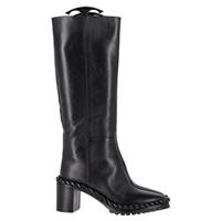 Valentino Garavani Rope Mid-Calf Block Heel Boots In Leather Women Black Size