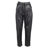 Alberta Ferretti Belted Accent Tapered Pants In Leather Women Black Size 38 - IT38 Regular