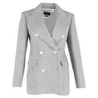 Isabel Marant Eleyani Double-Breasted Brushed Blazer In Wool Women Grey Size 38 - FR38 Regular