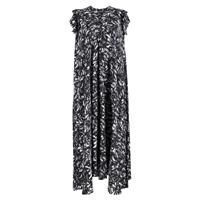 Balenciaga Printed Midi Length Tent Dress In Silk Women Black Size 36 - EU36 Regular