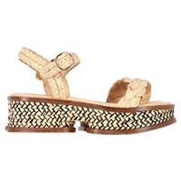 Gabriela Hearst + Clergerie Michael Platform Sandals In Raffia Women Bei Size