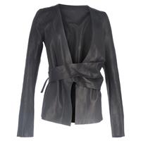 Rick Owens Wrap Jacket In Leather Women Black Size 42 - EU42 Regular
