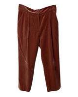 Brunello Cucinelli Cropped Straight Leg Trousers In Velvet Women Pink Size 48 - FR48 Regular