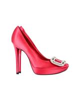 Roger Vivier Fragola Buckle Pumps In Pink Satin Women Red Size 36