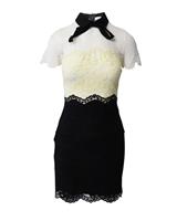 Sandro Paris Lace Midi Dress In Polyester Women Multicolor Size 36 - EU36 Regular