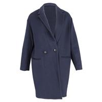 Isabel Marant Double-Breasted Coat In Navy Blue Wool Women Light Blue S - S Regular