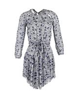 Isabel Marant Printed Asymmetric Mini Dress In Navy Cotton Women Blue Size 34 - EU34 Regular