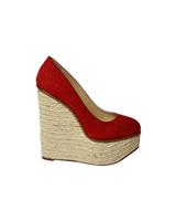 Charlotte Olympia Carmen Espadrille Platform Wedge Pumps In Canvas Women Size