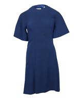Sandro Yoko Fluted Crepe Dress In Acetate Women Blue S - S Regular