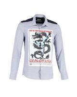 Kenzo Dragon Kick Queen Of Kung Fu Check Shirt In Cotton Men Blue Size 40 - FR40 Regular