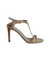 Sergio Rossi Gold Trimmed Sandals In Patent Leather Women Nude Size 37