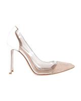 Gianvito Rossi Plexi Pointed Toe Pumps In Leather Women White Size 39.5