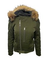 Sandro Paris Fur Trim Hooded Parka In Cotton Women Green Xs - XS Regular