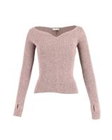 Balenciaga Sweetheart Neck Knitted Top In Wool Women Beige Size 38 - FR38 Regular