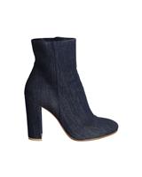 Gianvito Rossi Block Heel Ankle Boots In Denim Women Blue Size 37