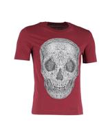 Alexander Mcqueen Skull Print T-Shirt In Cotton Men Burgundy S - S Regular
