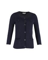 Sandro Paris Studded Cardigan In Cotton Women Blue S - S Regular