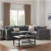 Dusk Boston Grey Velvet Small Right Hand L-Shape Sofa RRP &pound;1929