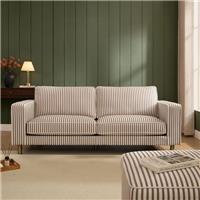 Dusk Soho Chocolate Stripe Linen 3 Seater Sofa RRP &pound;569