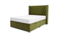 DFS Aldridge Olive Green Velvet Super King Ottoman Storage Bedframe RRP &pound;1399