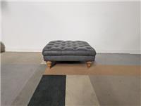 Marks and Spencer M&S Hampstead Grey Soft Touch Leather Footstool RRP £649