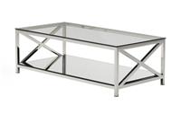 DFS Amiri Silver Polished Stainless Steel & Mirrored Glass Coffee Table RRP &pound;499
