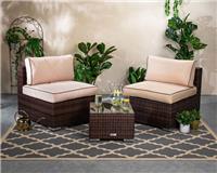 Rattan Direct Florida Chocolate & Cream 3 Piece Garden Bistro Set RRP &pound;399