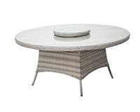 Rattan Direct Large Round Grey Garden Dining Table with Lazy Susan RRP &pound;549