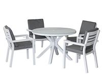 Rattan Direct Sydney 4 Seater Alum Chairs and Round Ceramic Table RRP &pound;599